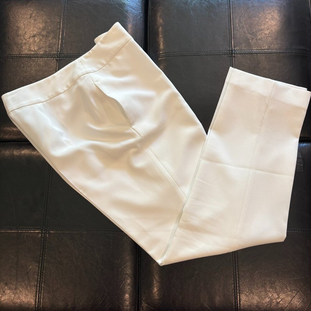 Black Label by Evan-Picone white slacks/trousers, lined,  pockets, size 8 - Picture 5 of 7